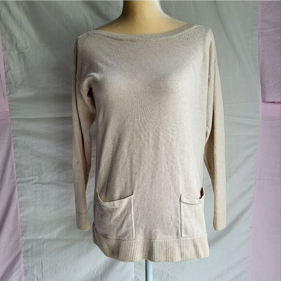 Jean Pierre Cream Pocket Cardigan Sweater Size Small - Picture 1 of 7